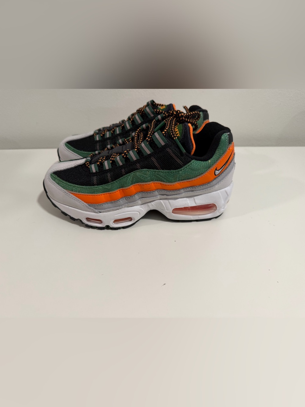 Nike Air Max 95 FAMU Black Green Orange White Sneakers size 4y